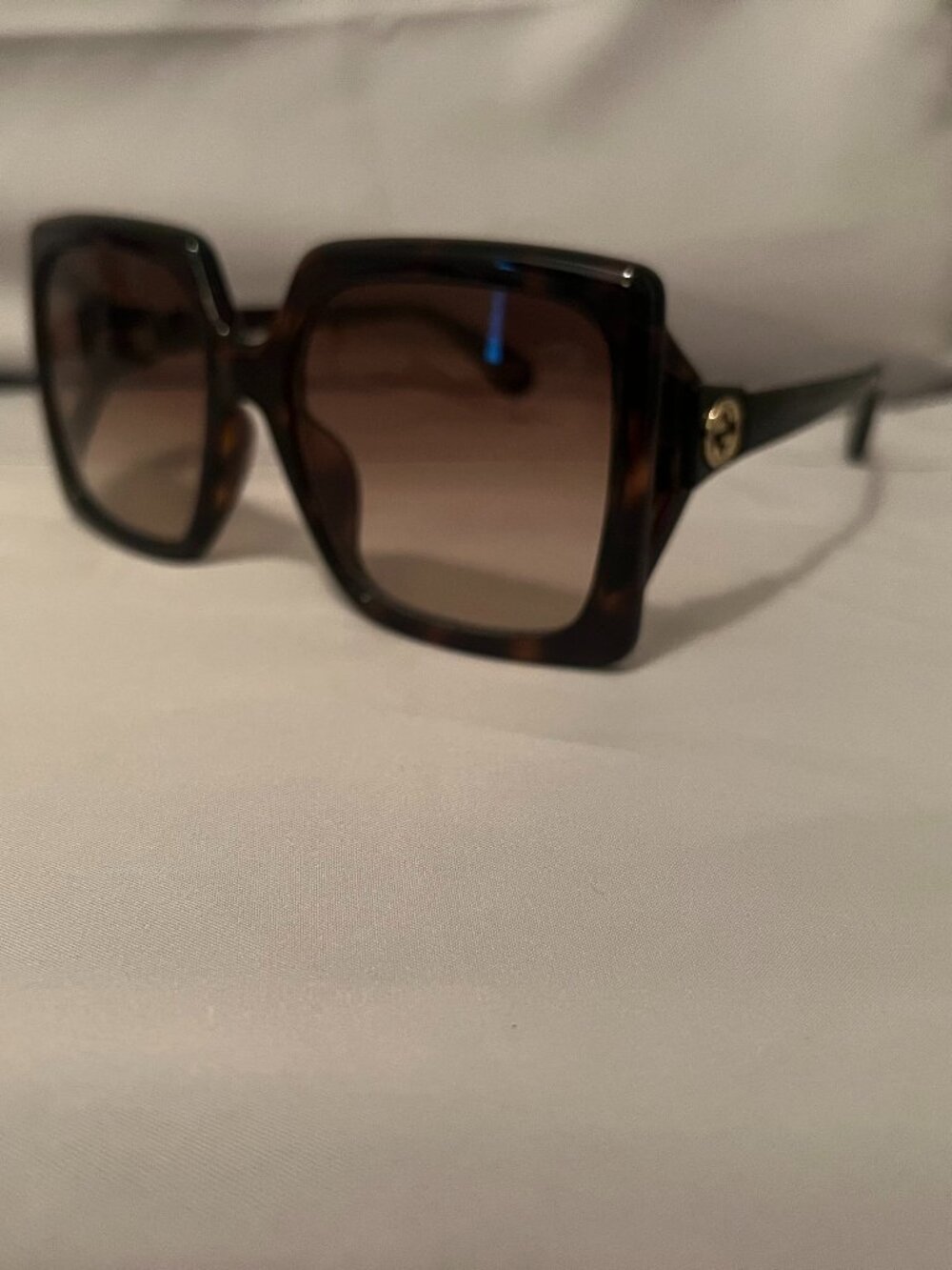 NEW Gucci GG0876S Dark Havana Square Oversized Sunglasses